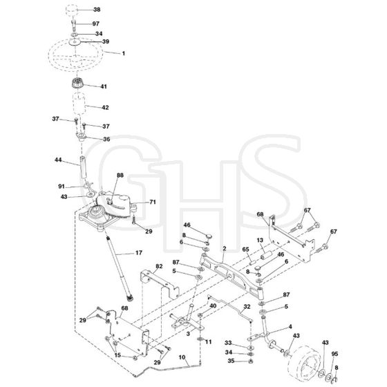 McCulloch M12592RB - 96061016902 - 2008-06 - Steering Parts Diagram