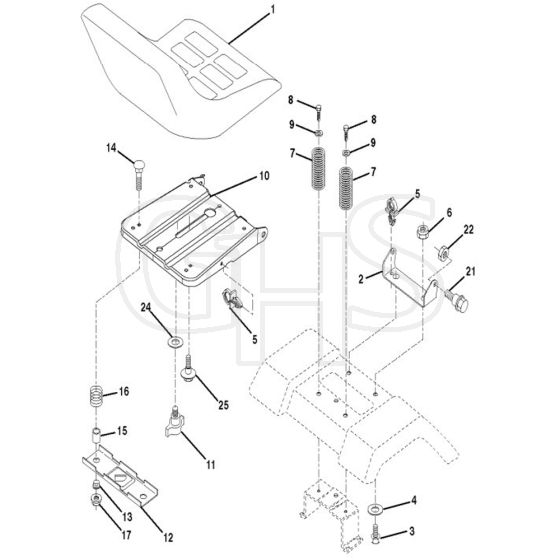 McCulloch M12597HRB - 96061031401 - 2011-04 - Seat Parts Diagram