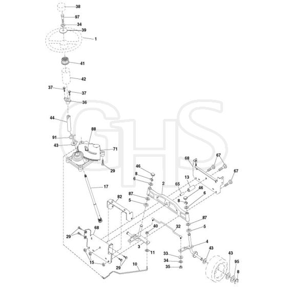 McCulloch M12597HRB - 96061031401 - 2011-04 - Steering Parts Diagram