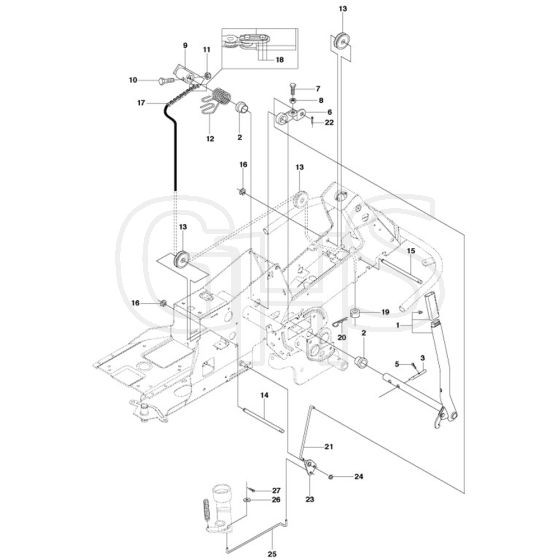 McCulloch M125-94FH - 967028402 - 2018 - Mower Lift - Deck Lift Parts Diagram
