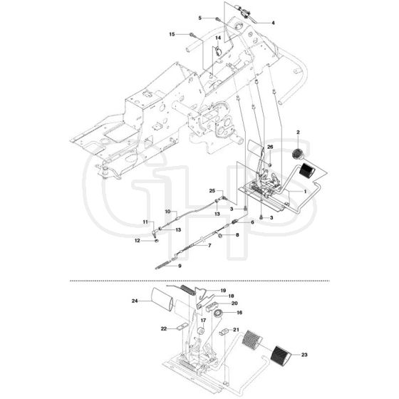 McCulloch M125-94FH - 967028402 - 2018 - Pedals Parts Diagram
