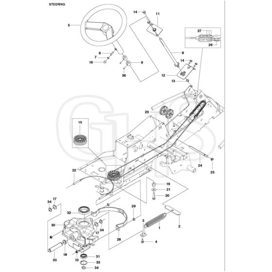 McCulloch M125-94FH - 967028402 - 2018 - Steering Parts Diagram