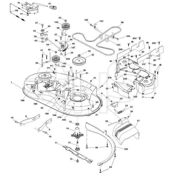 McCulloch M125-97T - 96041033400 - 2013-06 - Mower Deck - Cutting Deck Parts Diagram