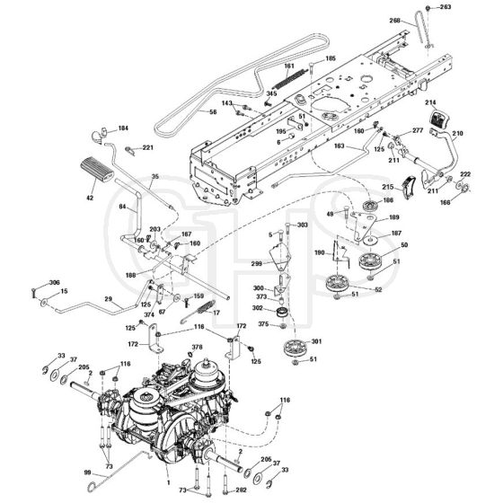 McCulloch M125-97T - 96041033401 - 2014-04 - Drive Parts Diagram