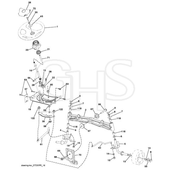 McCulloch M125-97TC - 96051006100 - 2012-11 - Steering Parts Diagram