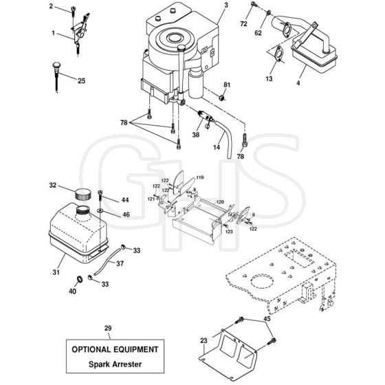 McCulloch M12T92RB - 96061010201 - 2009-08 - Engine Parts Diagram