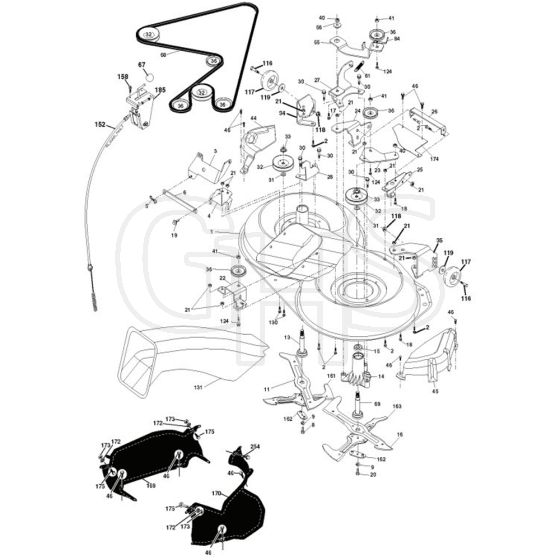 McCulloch M12T92RB - 96061010201 - 2009-08 - Mower Deck - Cutting Deck Parts Diagram