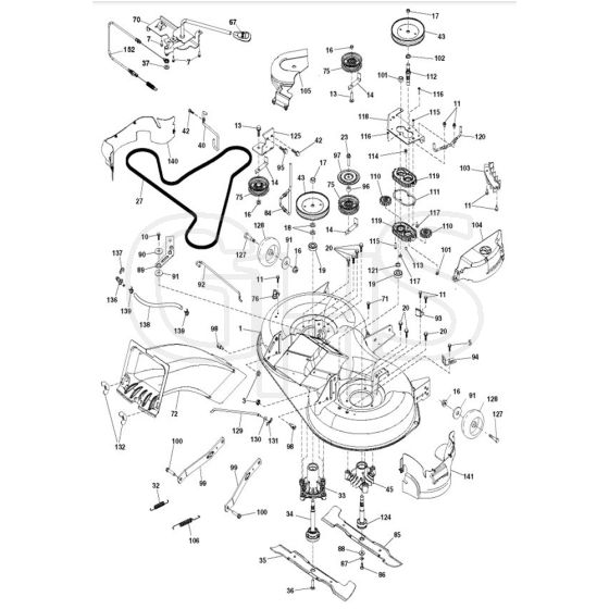 McCulloch M130-97RB - 96051003700 - 2012-01 - Mower Deck - Cutting Deck Parts Diagram