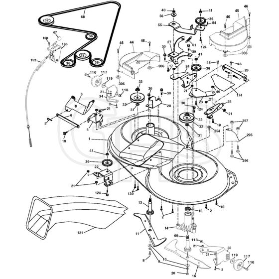McCulloch M13592HRB - 96061009904 - 2010-03 - Mower Deck - Cutting Deck Parts Diagram