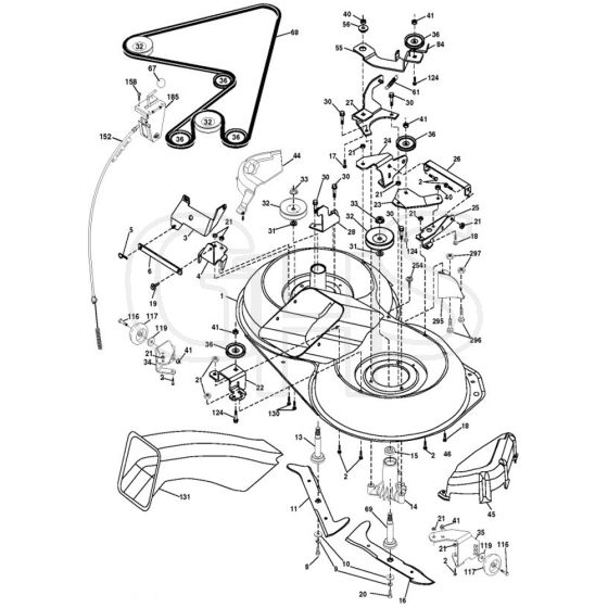 McCulloch M13592HRB - 96061017003 - 2010-03 - Mower Deck - Cutting Deck Parts Diagram