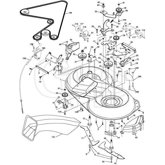 McCulloch M13592RB - 96061012405 - 2009-06 - Mower Deck - Cutting Deck Parts Diagram
