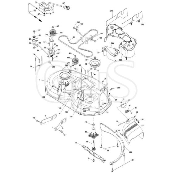 McCulloch M13597 - 96041009102 - 2010-07 - Mower Deck - Cutting Deck Parts Diagram
