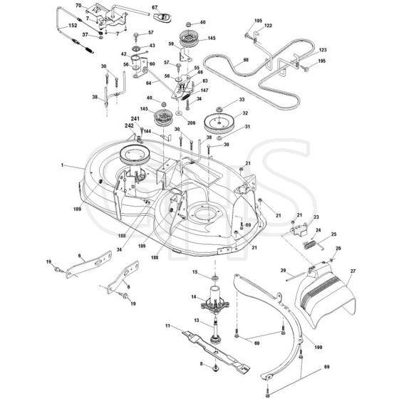 McCulloch M13597H - 96041000904 - 2010-03 - Mower Deck - Cutting Deck Parts Diagram