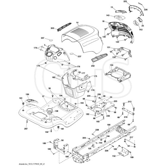 McCulloch M145107T - 96041029200 - 2012-11 - Chassis & Enclosures Parts Diagram
