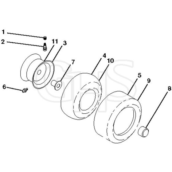 McCulloch M145107T - 96041029201 - 2012-12 - Wheels and Tyres Parts Diagram