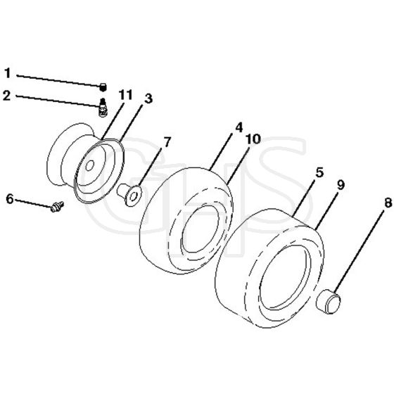 McCulloch M145107T - 96041035400 - 2013-05 - Wheels and Tyres Parts Diagram