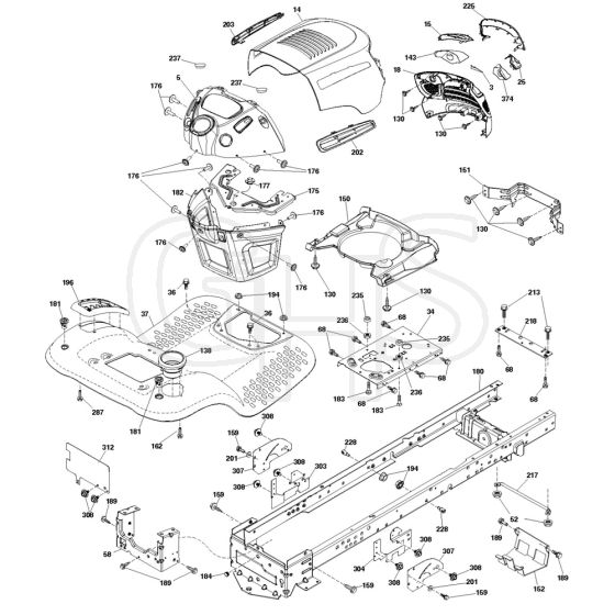 McCulloch M14597TC 96051006302 - 2013-07 - Chassis & Enclosures Parts Diagram