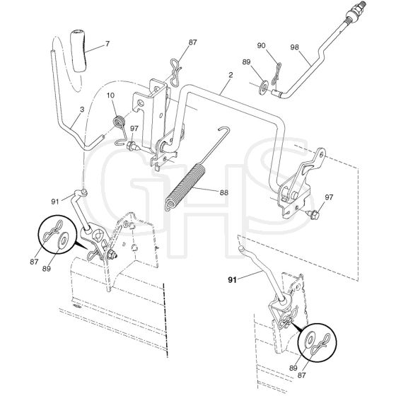 McCulloch M145-97TC - 96051006300 - 2012-11 - Mower Lift - Deck Lift Parts Diagram