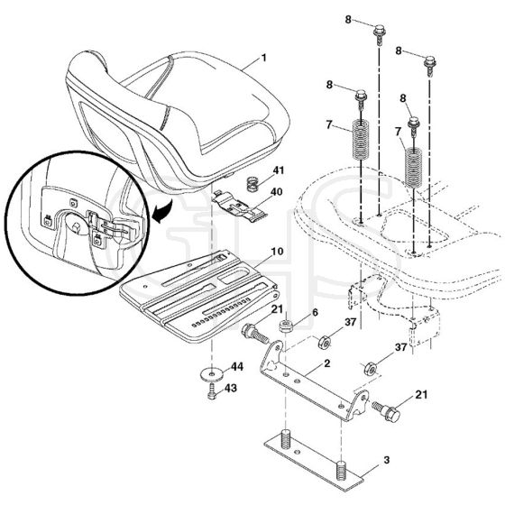 McCulloch M155-107TC - 96051006401 - 2012-12 - Seat Parts Diagram