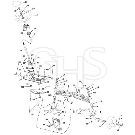 McCulloch M155-107TC - 96051006502 - 2013-07 - Steering Parts Diagram