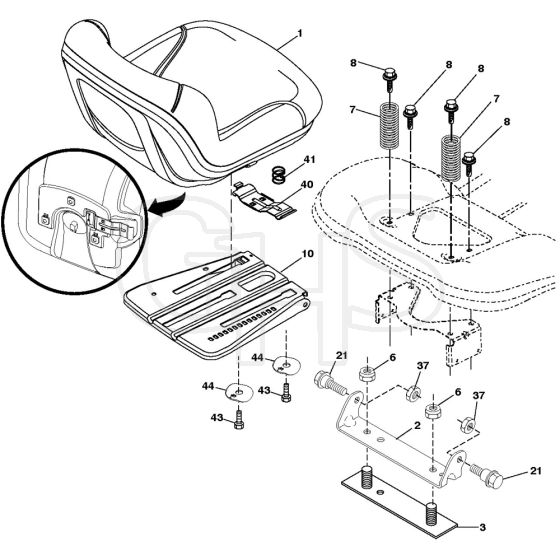 McCulloch M155H107 - 96041031800 - 2012-12 - Seat Parts Diagram