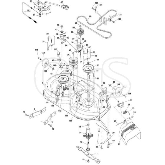 McCulloch M165-107T - 96041029400 - 2012-11 - Mower Deck - Cutting Deck Parts Diagram