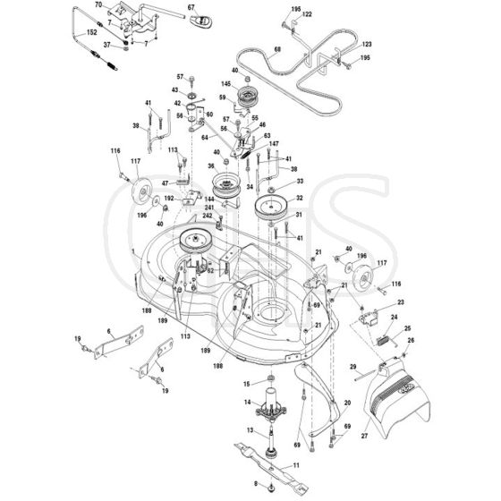 McCulloch M165-107T - 96041029401 - 2012-12 - Mower Deck - Cutting Deck Parts Diagram