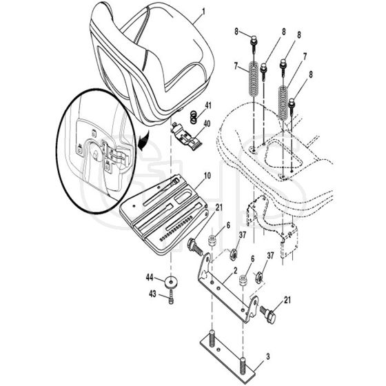 McCulloch M165-107T - 96041029401 - 2012-12 - Seat Parts Diagram