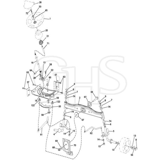 McCulloch M165-107T - 96041029401 - 2012-12 - Steering Parts Diagram