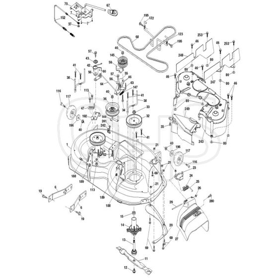 McCulloch M165-107T - 96041033700 - 2013-06 - Mower Deck - Cutting Deck Parts Diagram