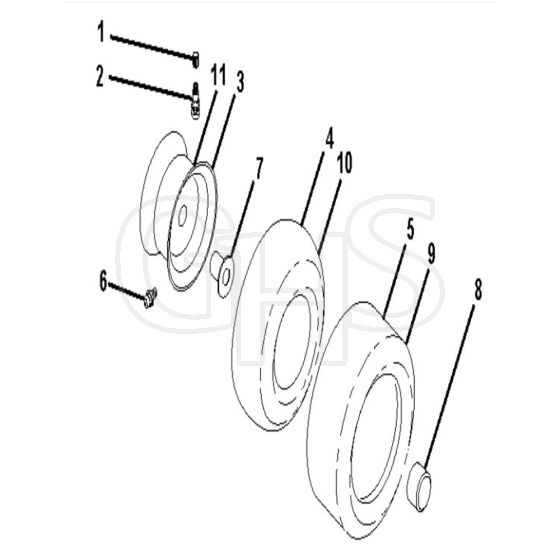 McCulloch M165-97T - 96041040700 - 2017-06 - Wheels and Tyres Parts Diagram