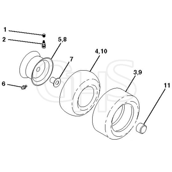 McCulloch M165-97TC CLASSIC - 96051016601 - 2018-07 - Wheels and Tyres Parts Diagram