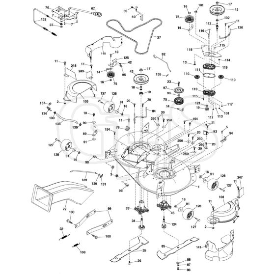 McCulloch M185-107TC - 96051010000 - 2013-06 - Mower Deck - Cutting Deck Parts Diagram