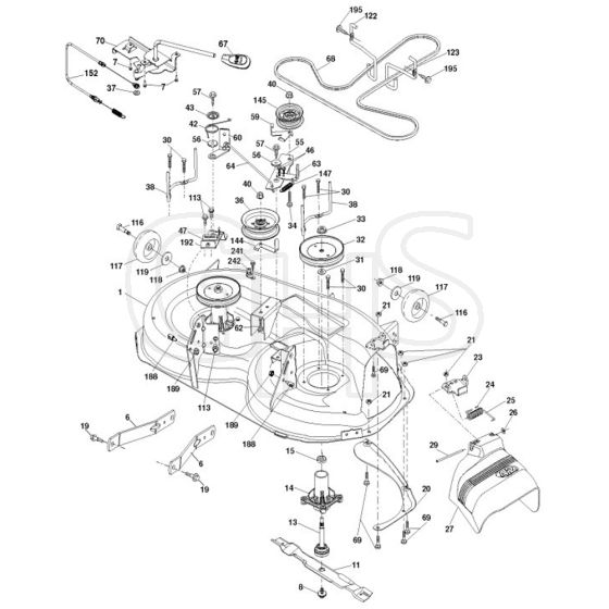 McCulloch M19542H - 96041017900 - 2010-03 - Mower Deck - Cutting Deck Parts Diagram