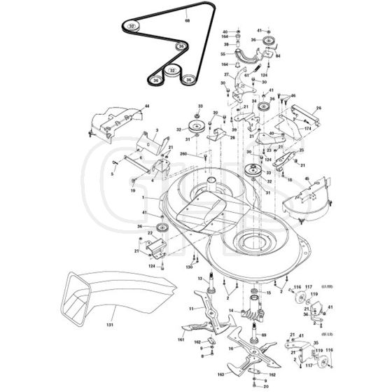 McCulloch M200107HRB - 96061022803 - 2010-10 - Mower Deck - Cutting Deck Parts Diagram