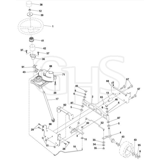 McCulloch M200107HRB - 96061022803 - 2010-10 - Steering Parts Diagram