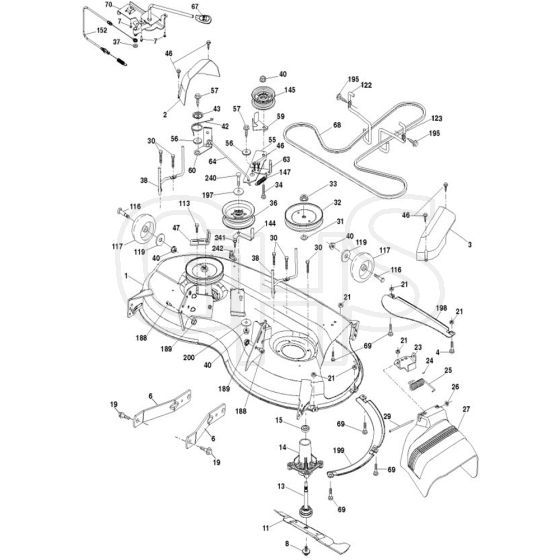 McCulloch M200-117T - 96041029802 - 2013-04 - Mower Deck - Cutting Deck Parts Diagram