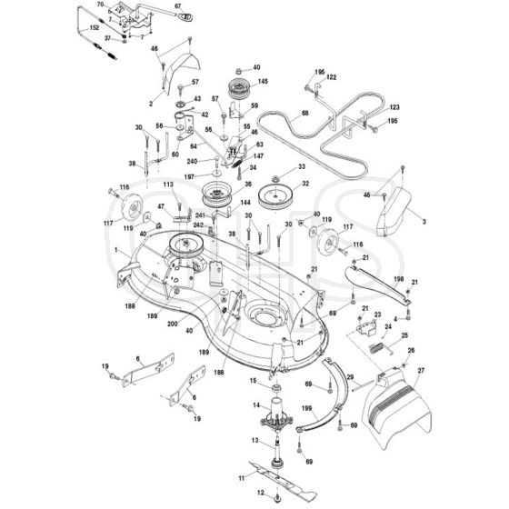 McCulloch M200-117T - 96041035700 - 2013-06 - Mower Deck - Cutting Deck Parts Diagram
