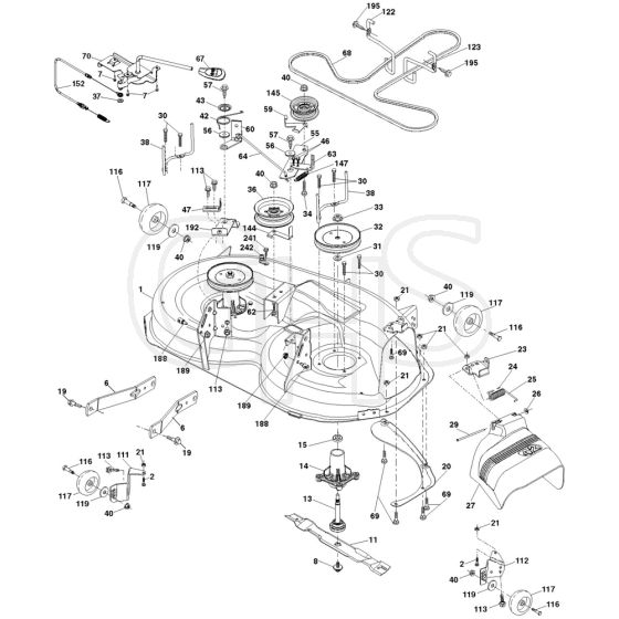 McCulloch M20-42T - 290820 - 2013-01 - Mower Deck - Cutting Deck Parts Diagram