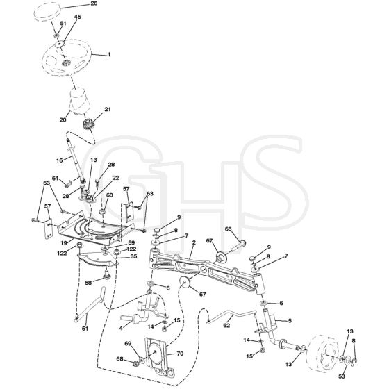 McCulloch M20-42T - 290820 - 2013-01 - Steering Parts Diagram