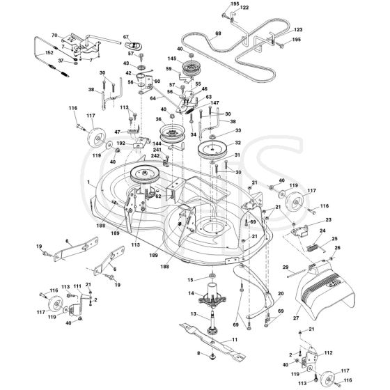 McCulloch M20-42T - 96042014500 - 2012-11 - Mower Deck - Cutting Deck Parts Diagram
