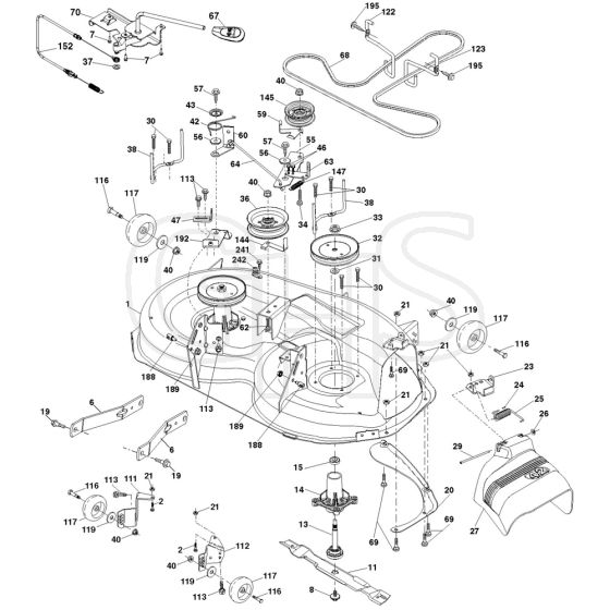 McCulloch M20-42T - 96042014501 - 2012-12 - Mower Deck - Cutting Deck Parts Diagram