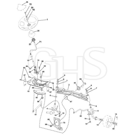 McCulloch M22042H - 96041018000 - 2010-01 - Steering Parts Diagram