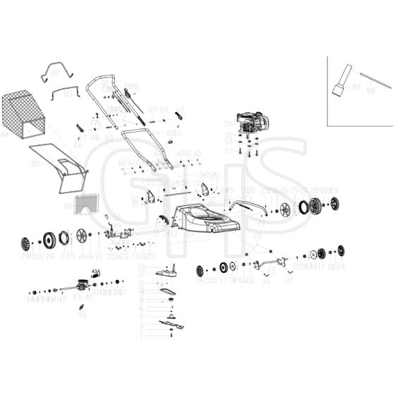 Cobra M40SPB - 16" Self Propelled Main Diagram