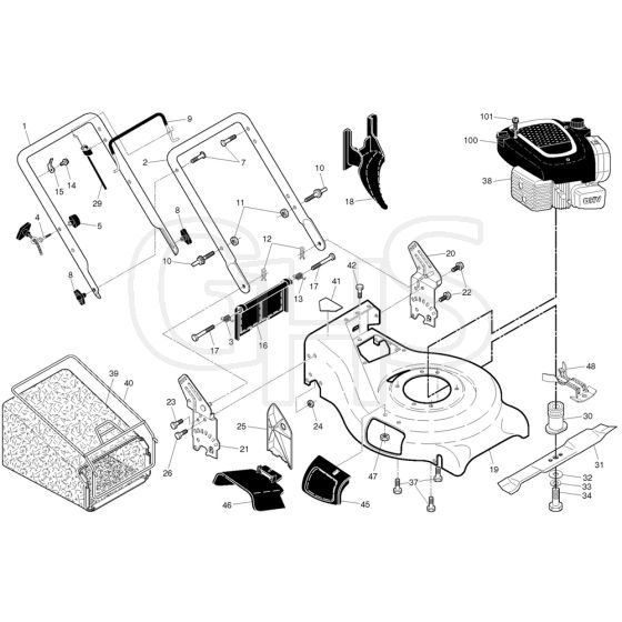 McCulloch M53-150ARP - 96141031200 - 2016-01 - Frame & Engine Parts Diagram