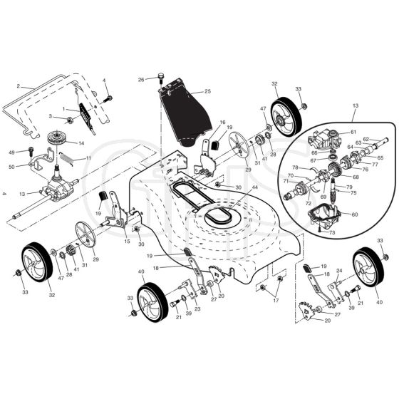 McCulloch M53-160 CMD - 96141010703 - 2008-09 - Drive Parts Diagram