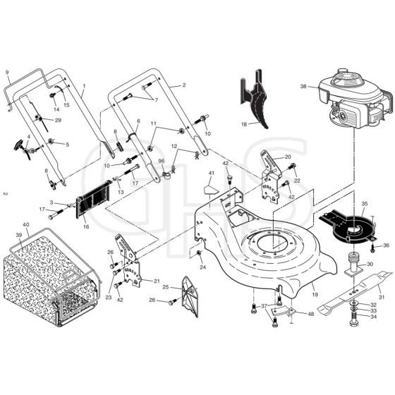 McCulloch M53-160 CMD - 96141010703 - 2008-09 - Frame Parts Diagram