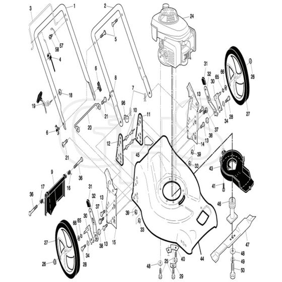 McCulloch M53-160 CMDW - 96141016500 - 2008-03 - Frame Parts Diagram