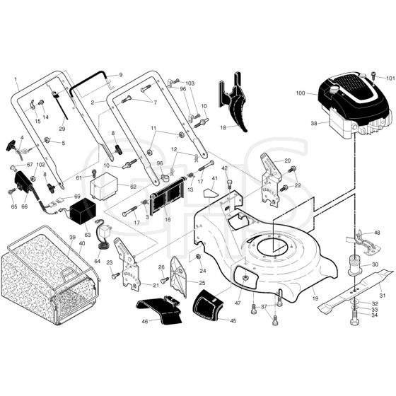 McCulloch M53-190ER - 96141026600 - 2013-02 - Frame & Engine Parts Diagram