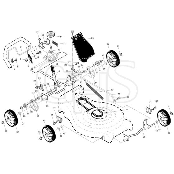 McCulloch M53-625 CMD - 96141011106 - 2010-01 - Drive Parts Diagram